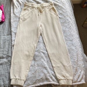 Negative Underwear Cream Waffle-Knit Joggers